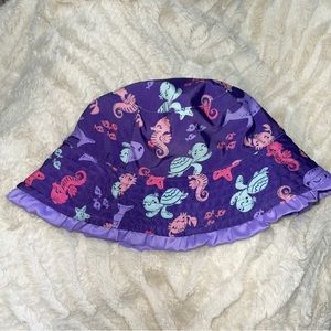 UVSkinz Beach Sun Protection Shade Size 5 Girls Sun Hat Sealife Print Reversible